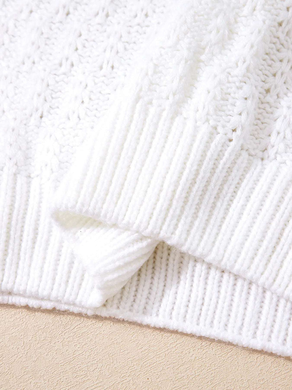 Textured Knit Ribbed Edge V Neck Loose Sweater - Tops by Trendsi | Available at Handbags Specialist Headquarter