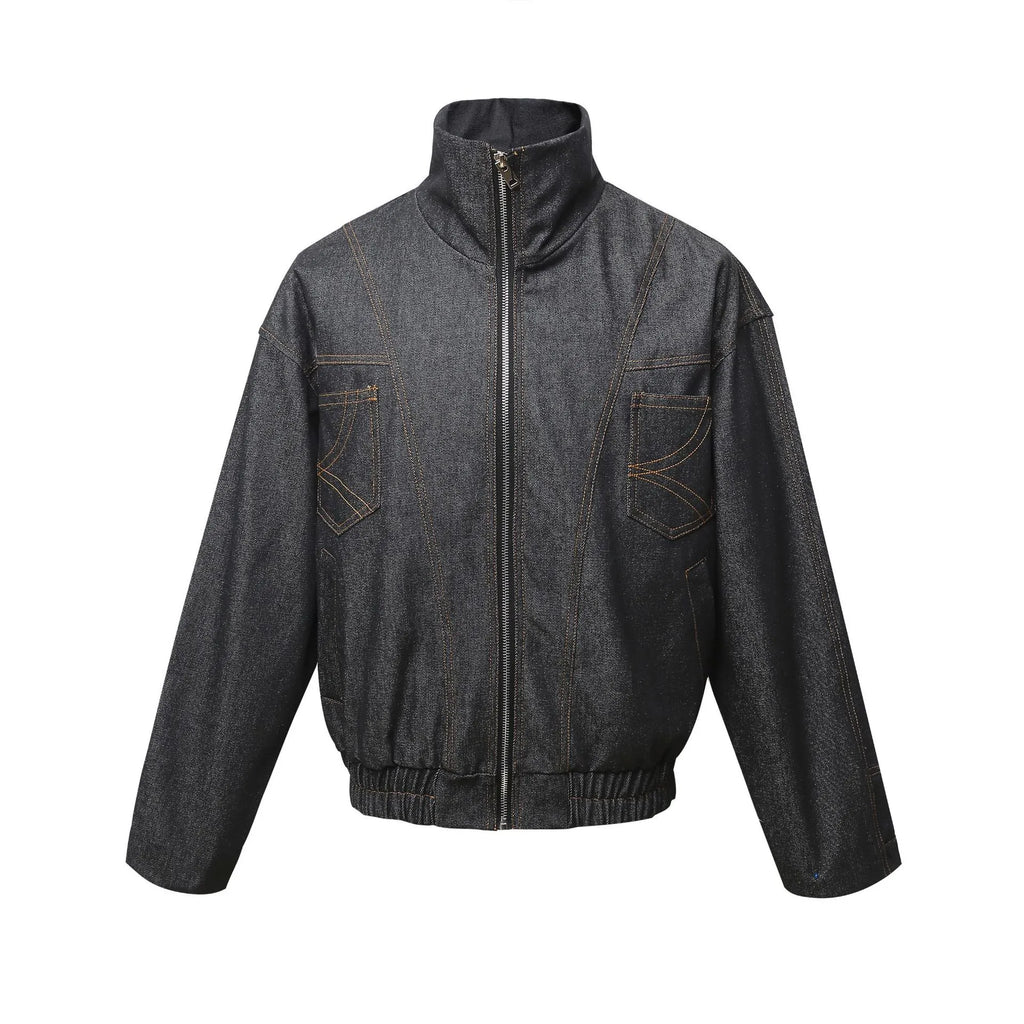 Men's Washed Zip Up Denim Jacket - Men's jackets by Trendsi | Available at Handbags Specialist Headquarter