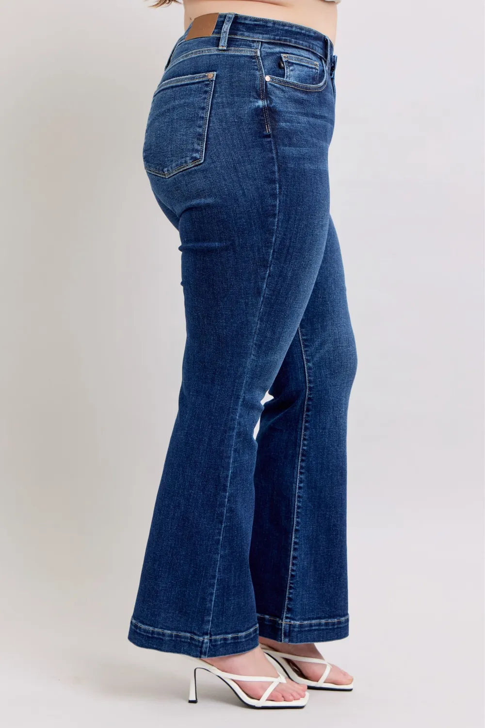 Judy Blue Full Size High Rise Flare Jeans with Pockets Plus Size - Women / Jeans & Denim by Trendsi | Available at Handbags Specialist Headquarter
