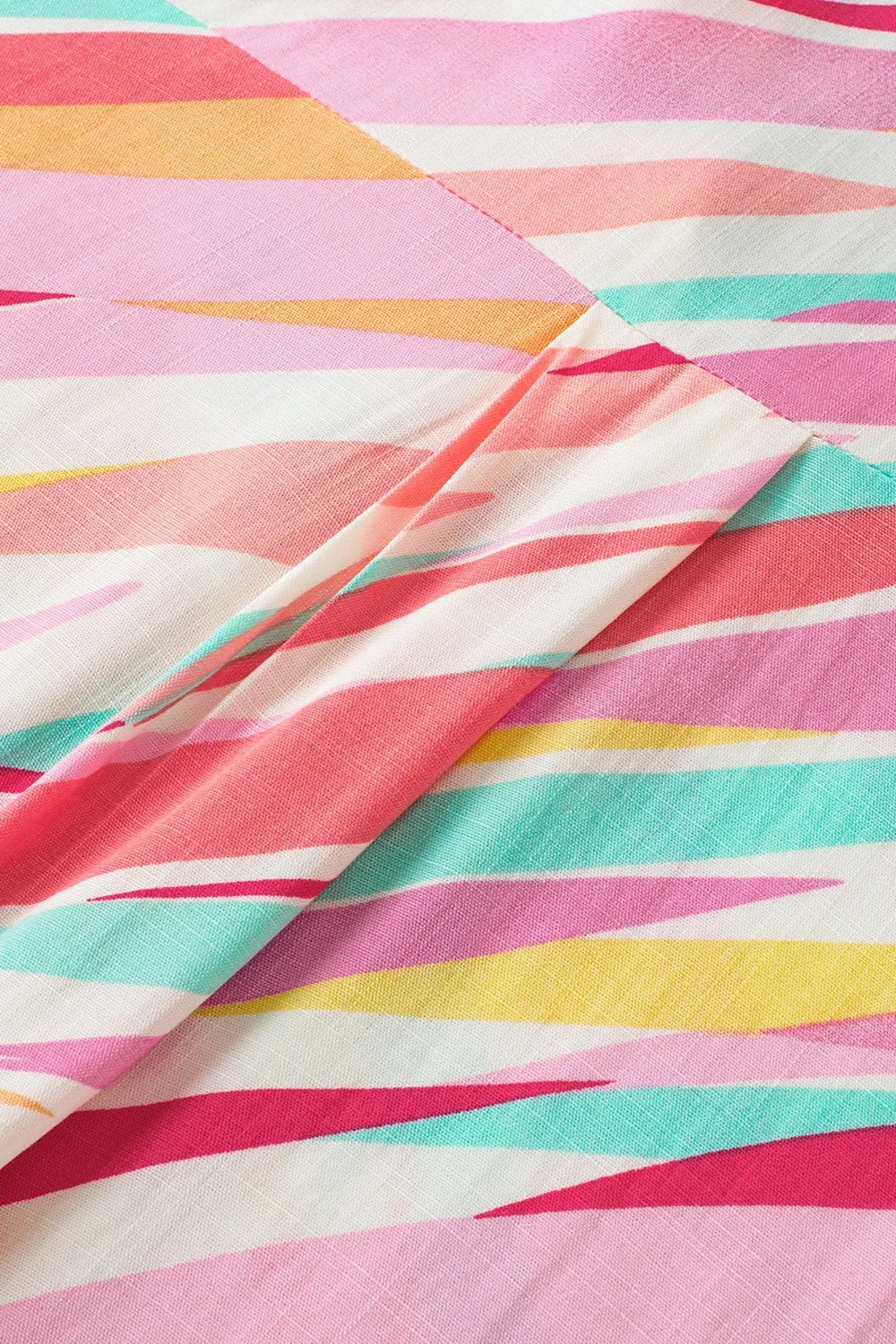 Plus Size Printed Notched Short Sleeve Blouse - Plus Size Shirts by Trendsi | Available at Handbags Specialist Headquarter