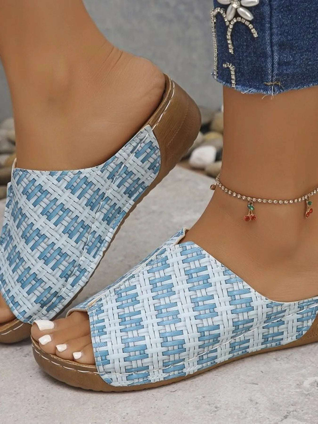 Woven Pattern Platform Wedge Sandals - Women Sandals by Trendsi | Available at Handbags Specialist Headquarter