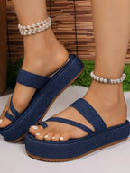 Toe Loop Platform Sandals - Women Sandals by Trendsi | Available at Handbags Specialist Headquarter