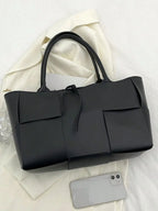 PU Leather Woven Handbag and Clutch Set - handbags by Trendsi | Available at Handbags Specialist Headquarter