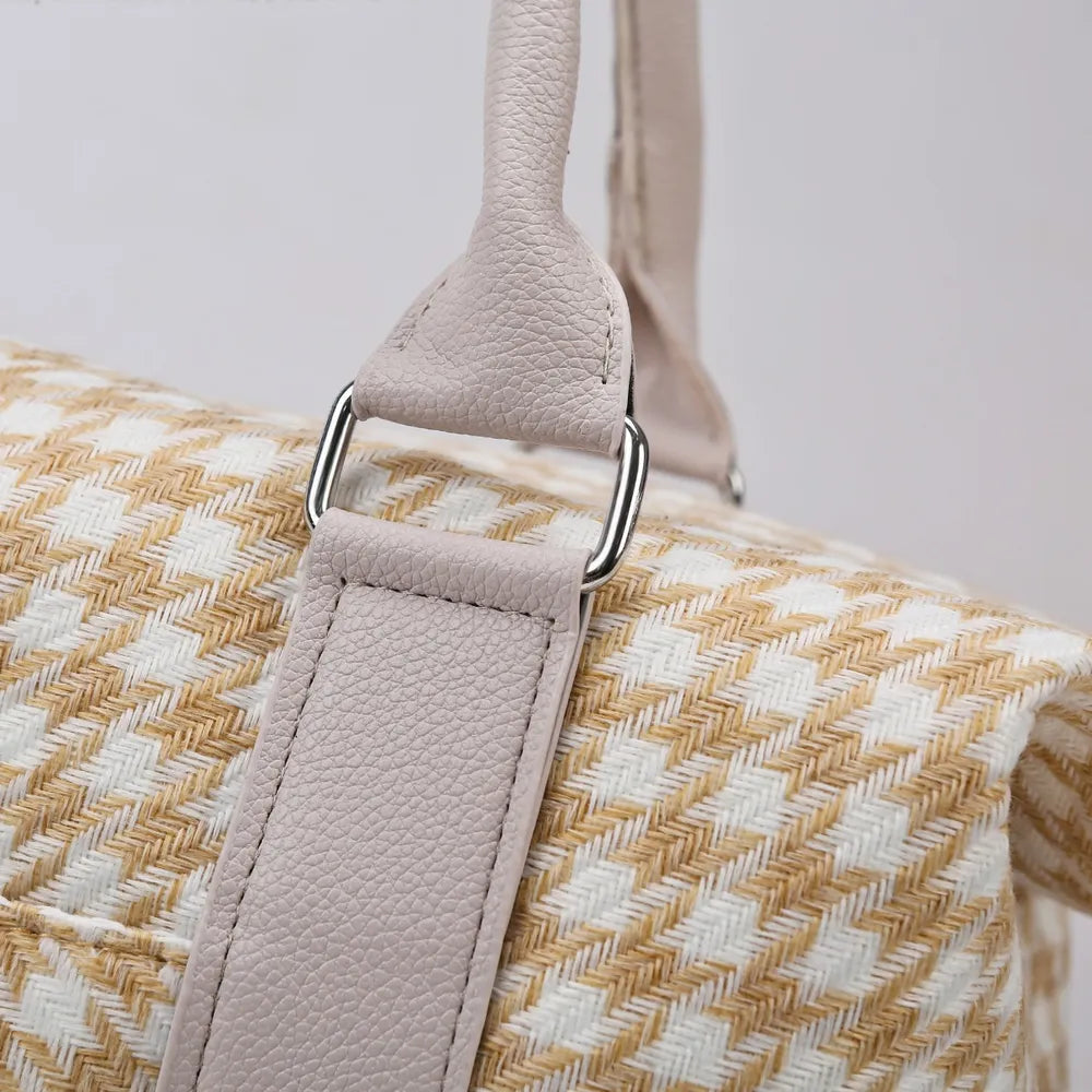 Houndstooth Canvas Travel Bag - travel-bag by Trendsi | Available at Handbags Specialist Headquarter
