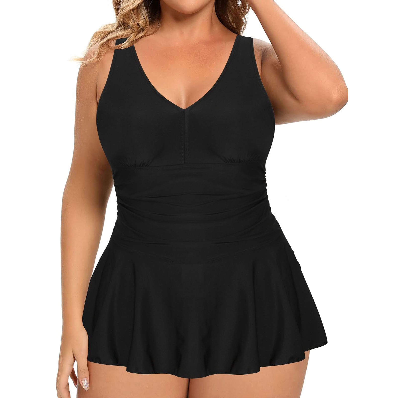 Plus Size Printed Swimsuit Dress