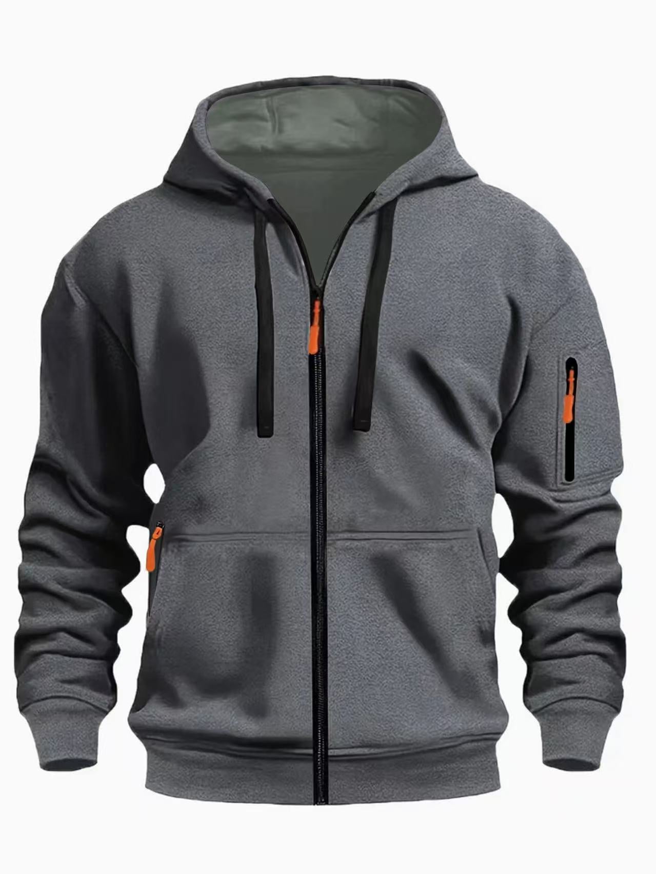 Zipper Hooded Sweatshirt Men's Sports Casual Cardigan Coat