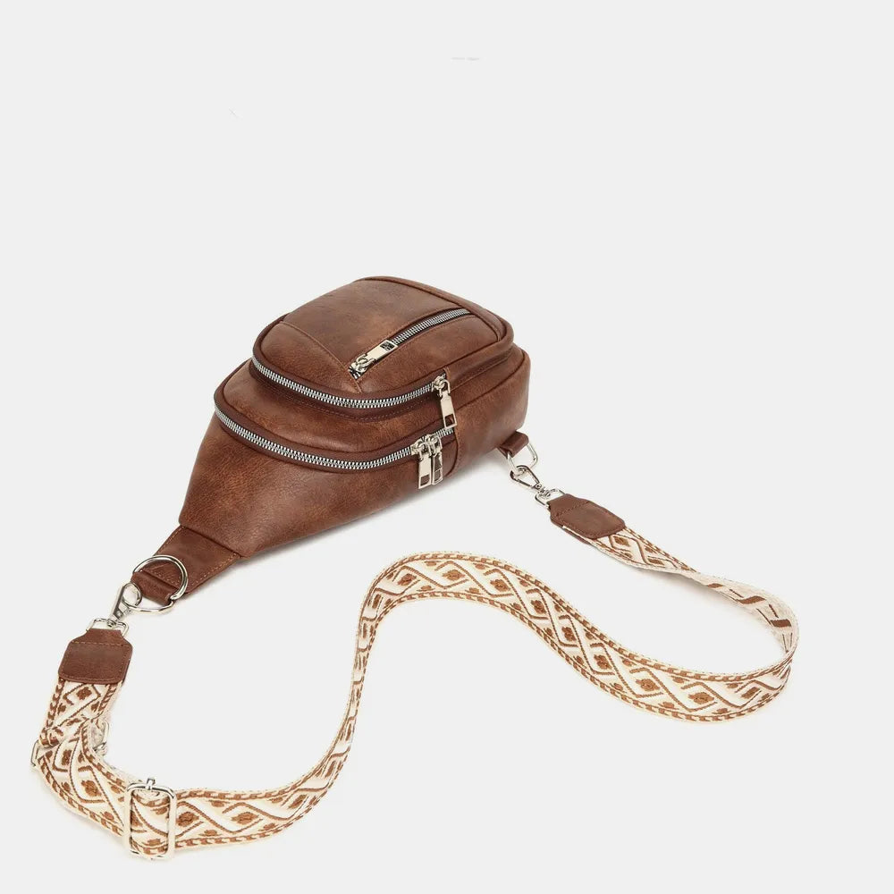 PU Leather Crossbody Bag with Two Detachable Strap - Crossbody Bag by Trendsi | Available at Handbags Specialist Headquarter