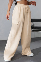 Drawstring Pocketed Wide Leg Pants - Women Pants by Trendsi | Available at Handbags Specialist Headquarter