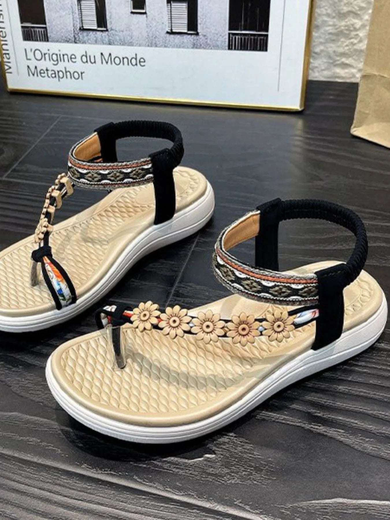 Flower Ankle Strap Sandals - Women Sandals by Trendsi | Available at Handbags Specialist Headquarter