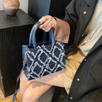 Diamond Pattern Fringe Edge Tote Bag - Tote Bag by Trendsi | Available at Handbags Specialist Headquarter