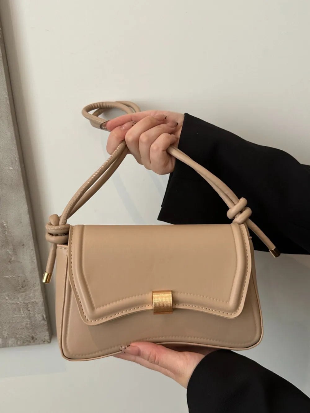 Knotted Strap PU Leather Handbag - handbags by Trendsi | Available at Handbags Specialist Headquarter