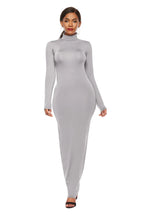 Mock Neck Long Sleeve Maxi Slim Dress - Maxi Dress by Trendsi | Available at Handbags Specialist Headquarter