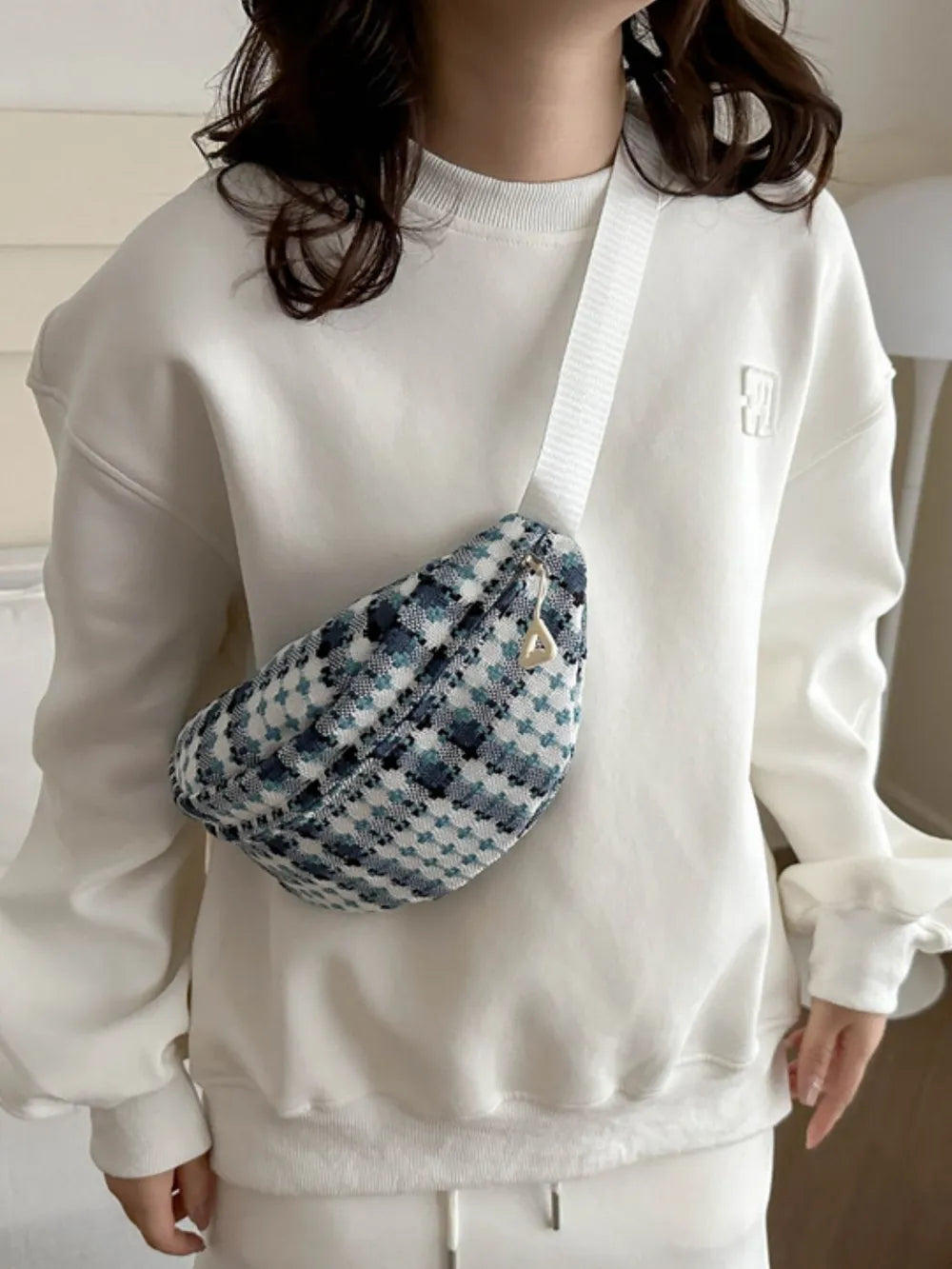Plaid Wide Strap Crossbody Bag - Handbags by Trendsi | Available at Handbags Specialist Headquarter