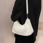 Faux Fur Removable Strap Shoulder Bag - Handbags by Trendsi | Available at Handbags Specialist Headquarter