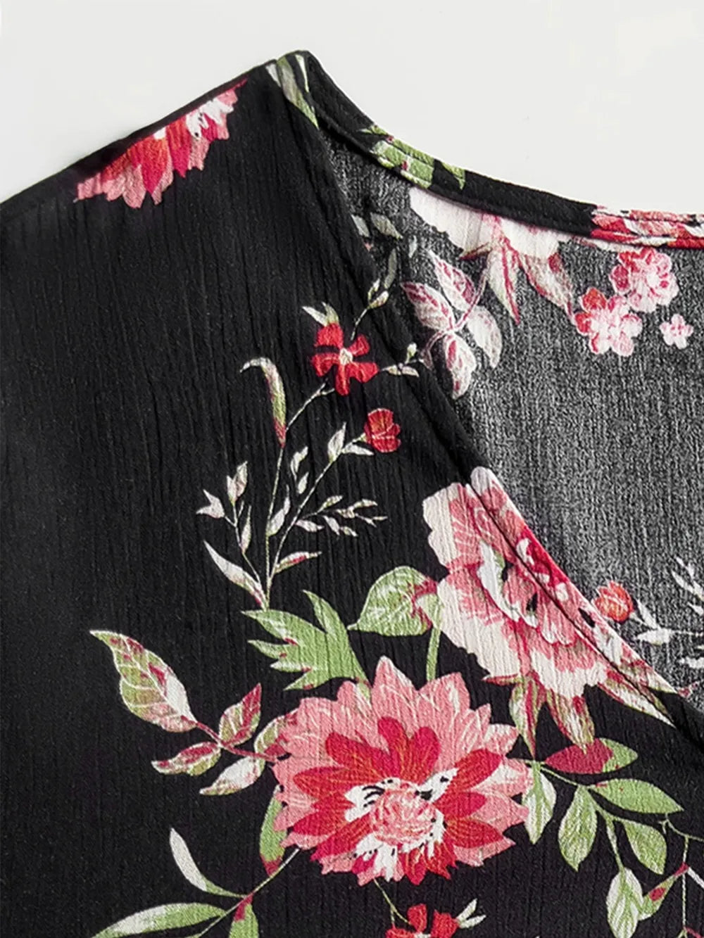 Plus Size Floral Flare Sleeve Dress - Dresses by Trendsi | Available at Handbags Specialist Headquarter