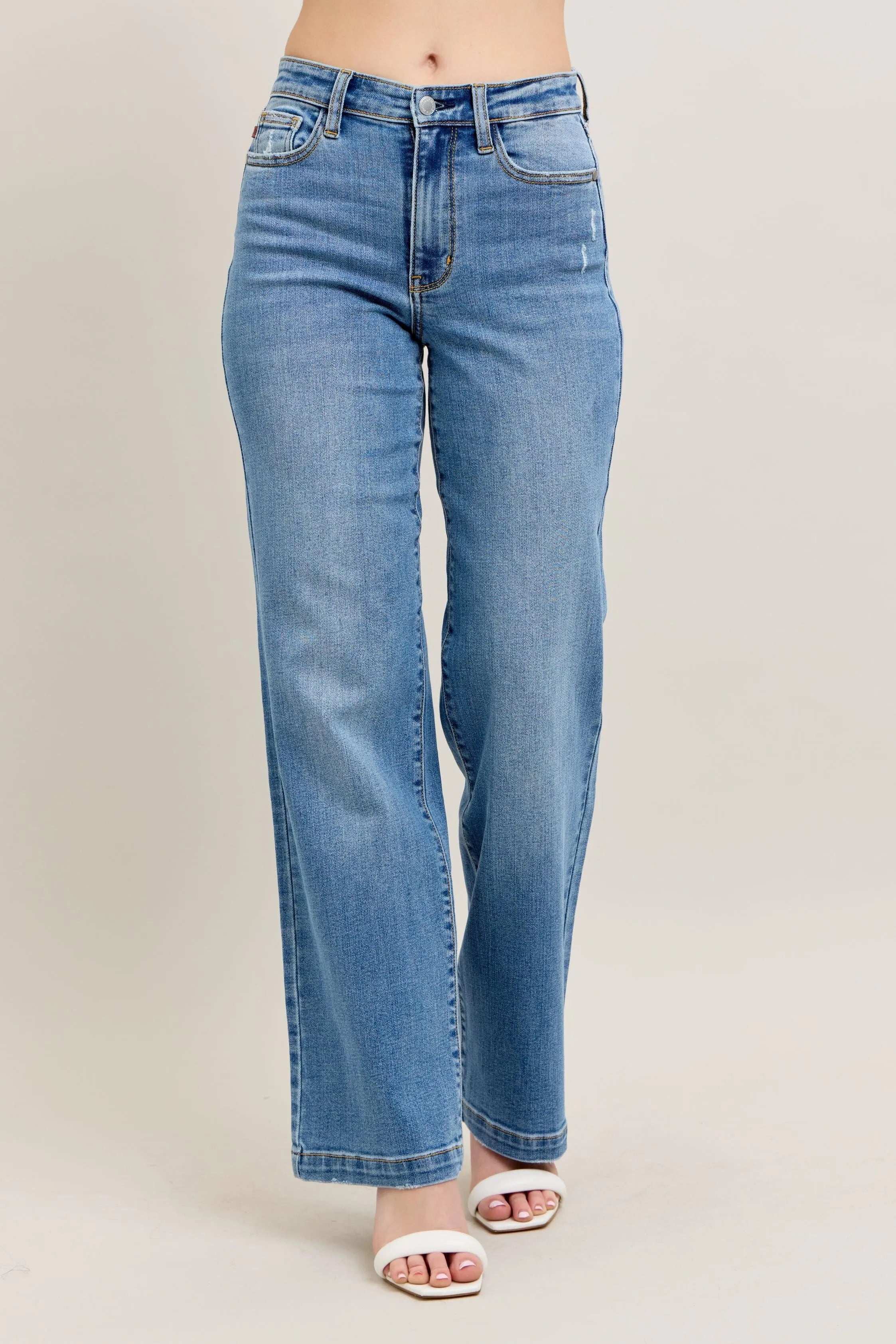 Judy Blue Full Size High Waist Straight Jeans Plus Size - Women / Jeans & Denim by Trendsi | Available at Handbags Specialist Headquarter