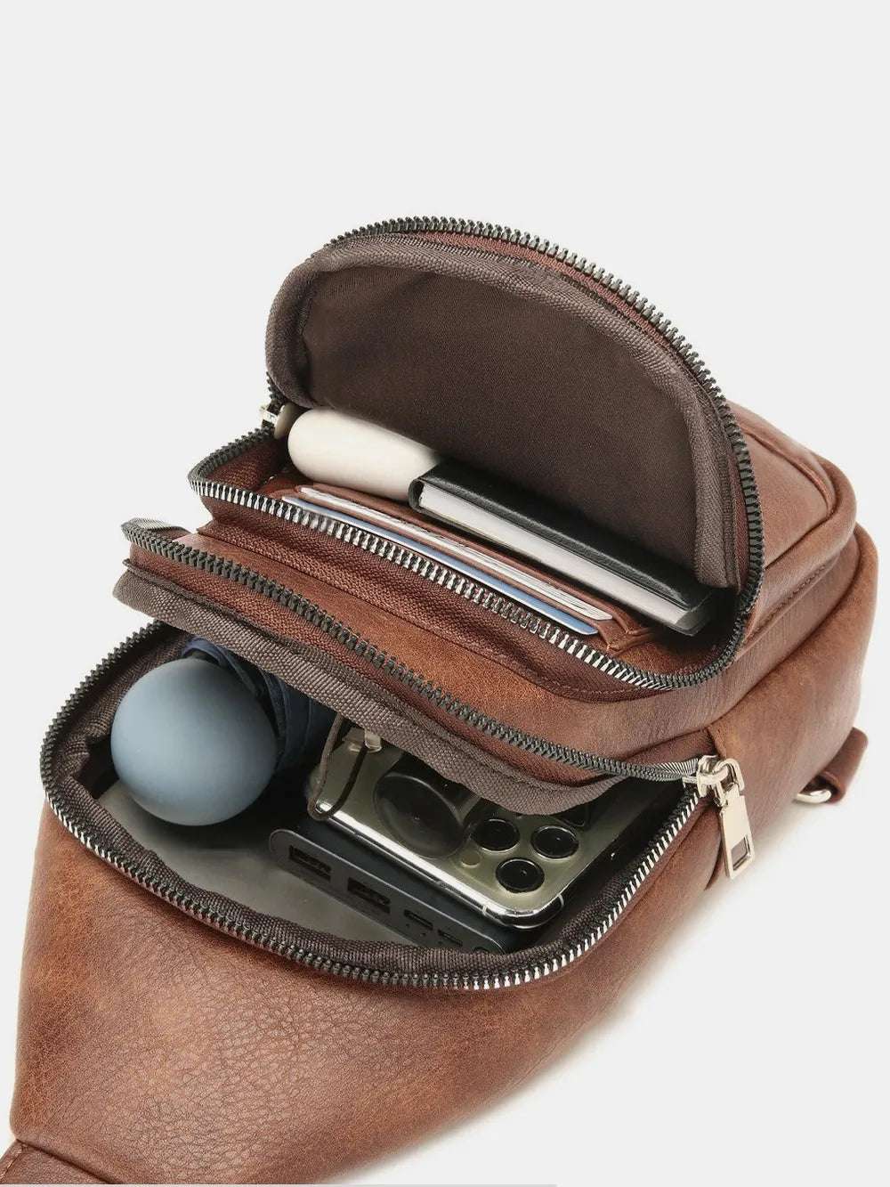 PU Leather Crossbody Bag with Two Detachable Strap - Crossbody Bag by Trendsi | Available at Handbags Specialist Headquarter