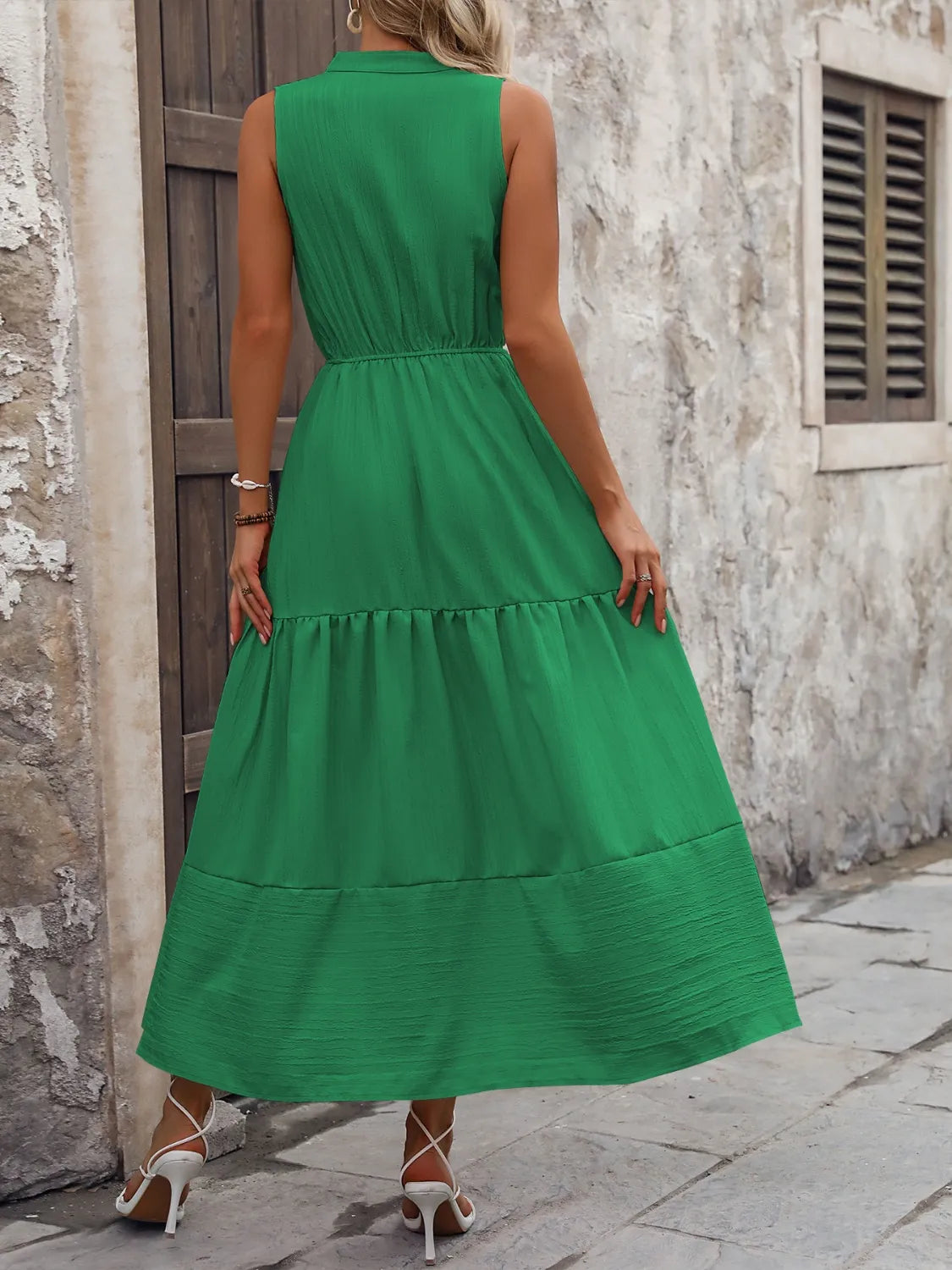 Notched Sleeveless Maxi Tank Dress - Maxi Dress by Trendsi | Available at Handbags Specialist Headquarter