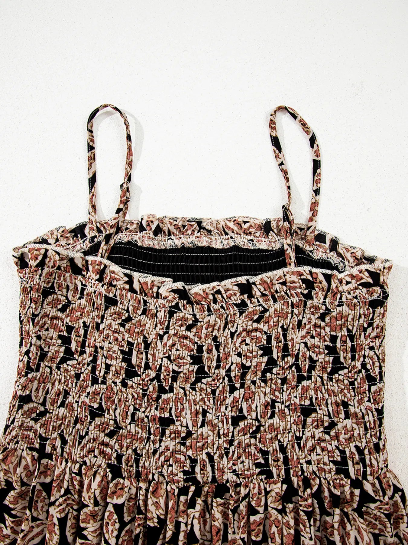 Printed Smocked Bodice Maxi Dress - Maxi Dress by Trendsi | Available at Handbags Specialist Headquarter