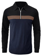 Men's Color Block Long Sleeve Polo Shirt - Men's Polo shirt by Trendsi | Available at Handbags Specialist Headquarter