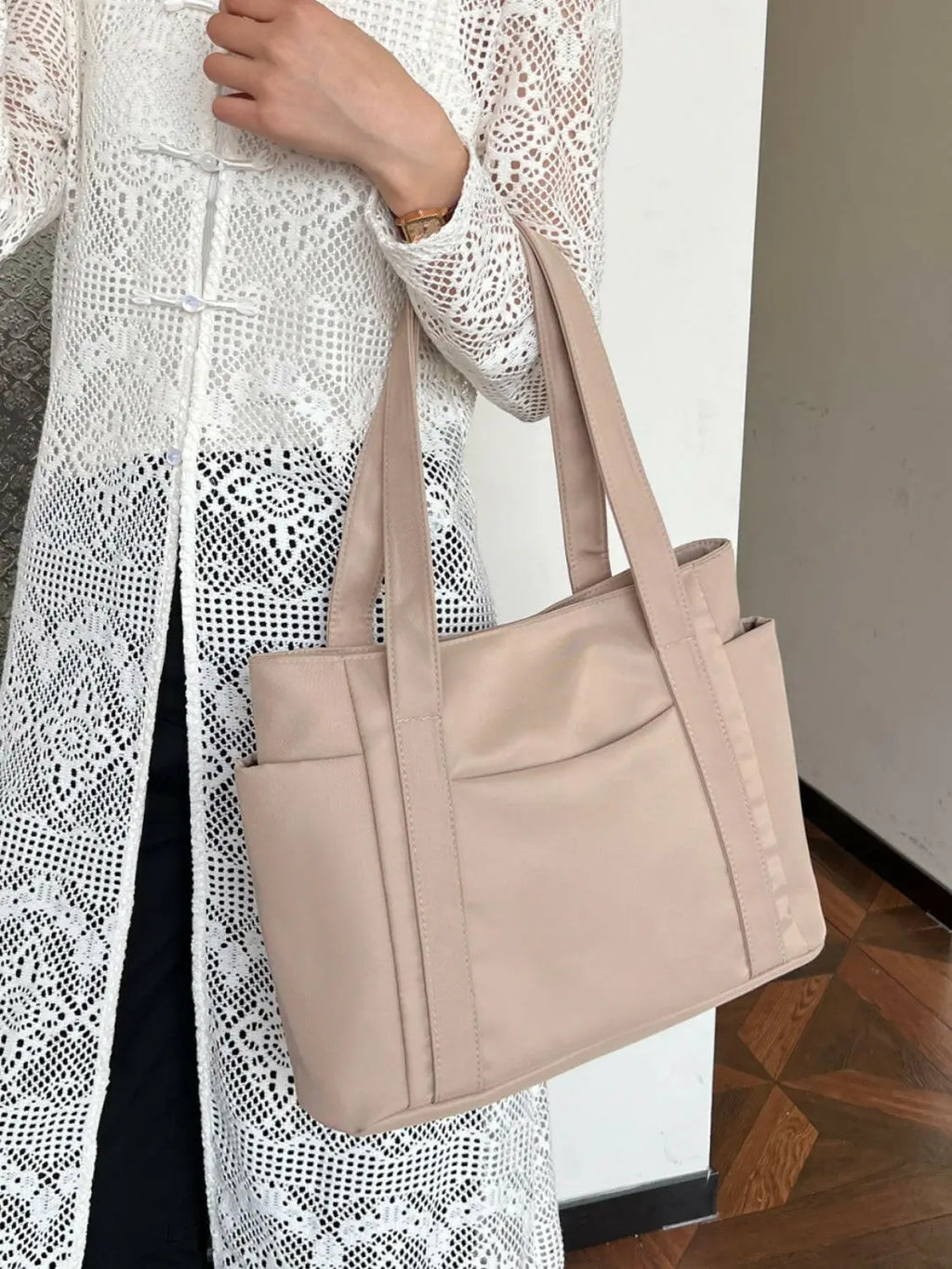 Oxford Cloth Tote Bag with Zipper - Tote Bag by Trendsi | Available at Handbags Specialist Headquarter