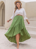 Plus Size High-Low Skirt -  by Trendsi | Available at Handbags Specialist Headquarter
