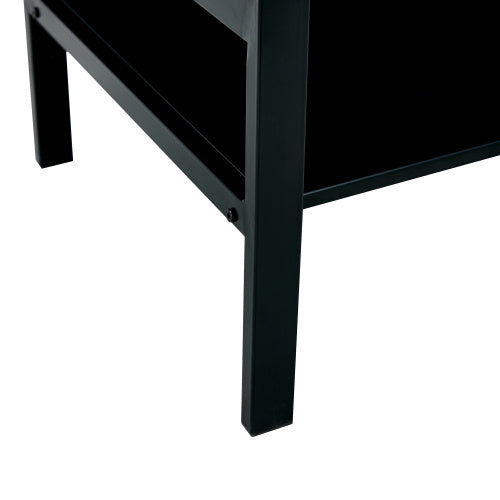 Elevate: Sleek 2-Layer Black Glass Coffee Table - decor by Trendsi | Available at Handbags Specialist Headquarter