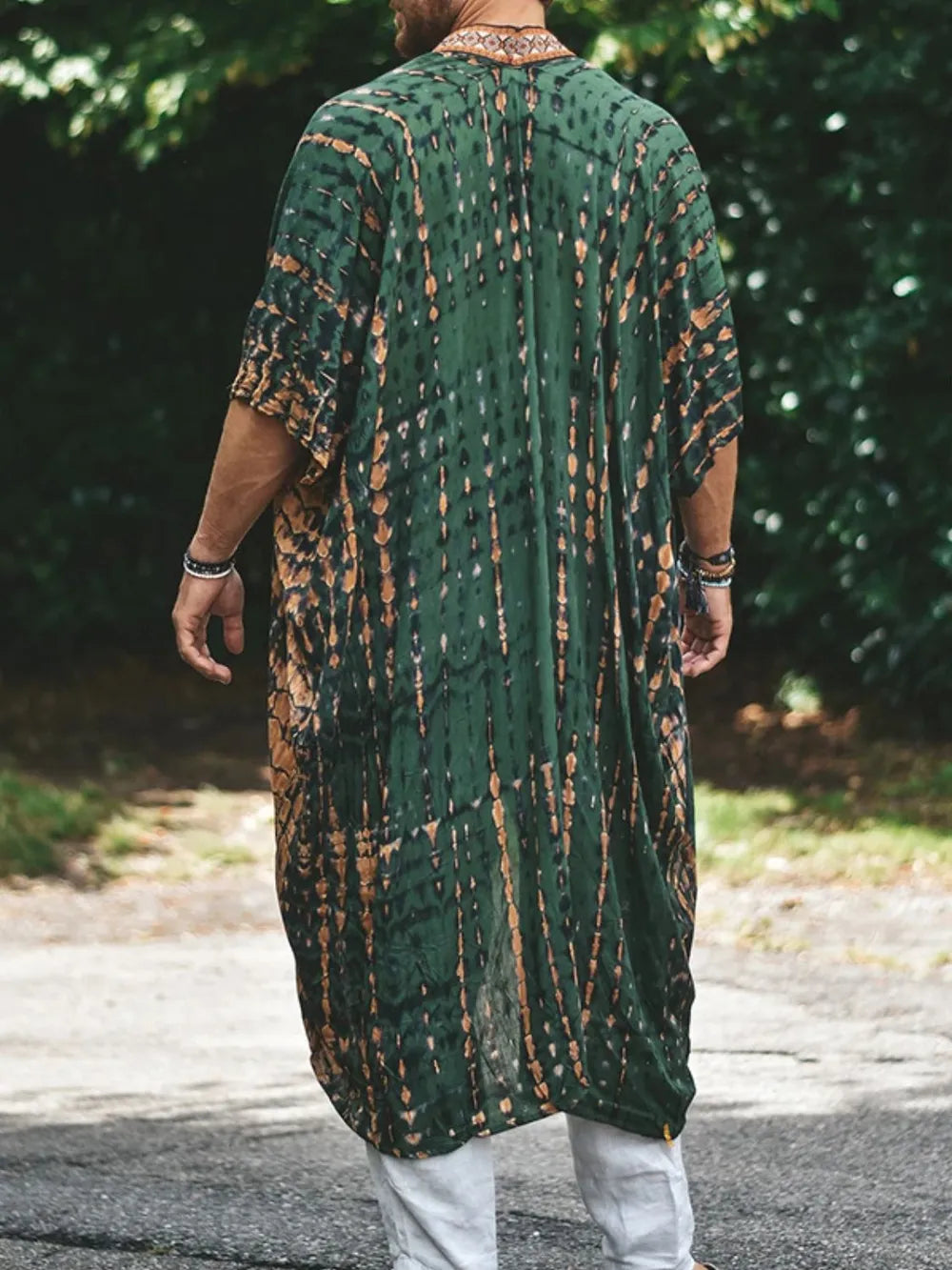 Men's Plus Size Printed Open Front Cover-Up - Men's T Shirt by Trendsi | Available at Handbags Specialist Headquarter