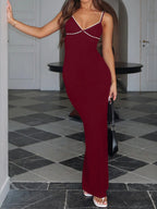 Lace Detail Slim Fit Bodycon Maxi Dress - Maxi Dress by Trendsi | Available at Handbags Specialist Headquarter