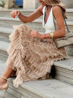 Layered Ruffle Maxi Skirt - Skirts by Trendsi | Available at Handbags Specialist Headquarter