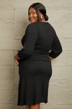 Culture Code Full Size Surplice Flare Ruching Dress - Dresses by Trendsi | Available at Handbags Specialist Headquarter