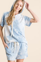 BiBi Tie Dye French Terry Hoodie Top and Bottom Set -  by Trendsi | Available at Handbags Specialist Headquarter