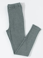 Ribbed Elastic Waist Leggings - Leggings by Trendsi | Available at Handbags Specialist Headquarter