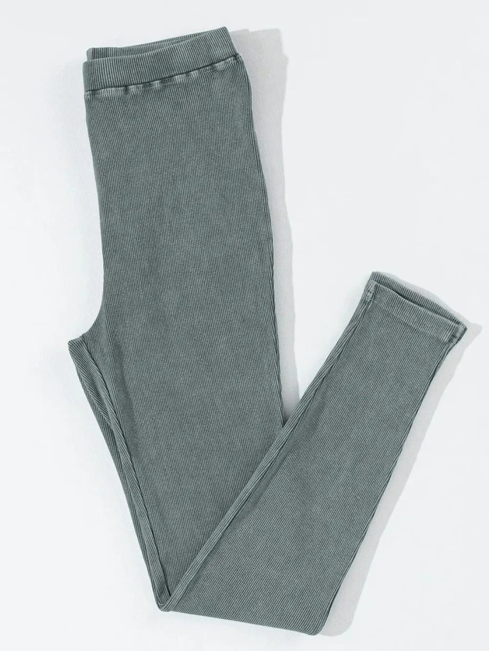 Ribbed Elastic Waist Leggings - Leggings by Trendsi | Available at Handbags Specialist Headquarter
