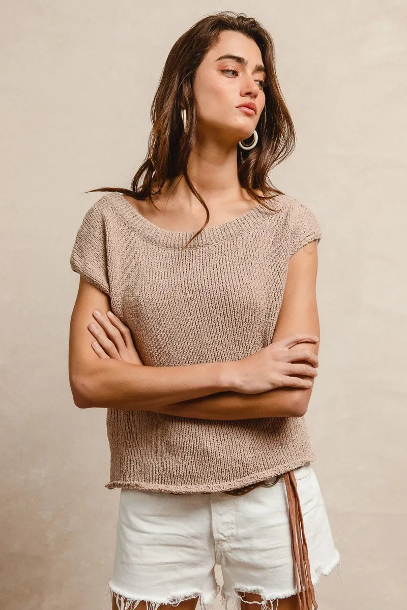 BiBi One Side Off Shoulder Knit Top - Tops by Trendsi | Available at Handbags Specialist Headquarter