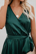 Surplice Tie Waist Maxi Dress - Maxi Dress by Trendsi | Available at Handbags Specialist Headquarter