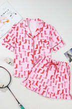 Cowgirl Boots Printed Shirt and Shorts Set - Sleepwear by Trendsi | Available at Handbags Specialist Headquarter