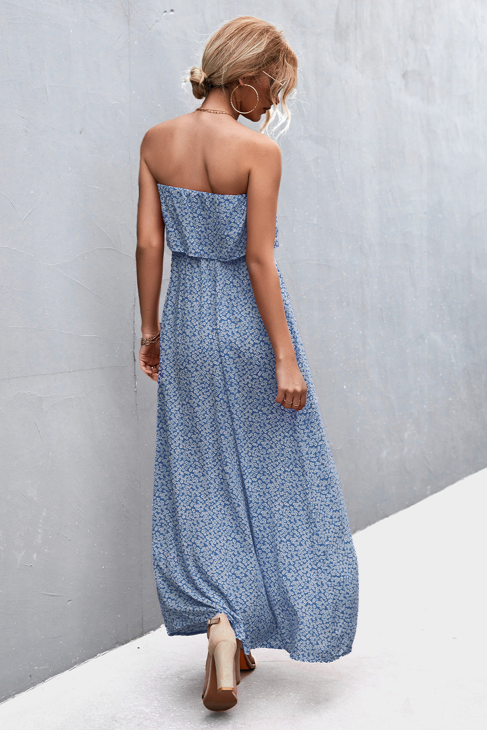 Strapless Split Maxi Dress - Maxi Dress by Trendsi | Available at Handbags Specialist Headquarter