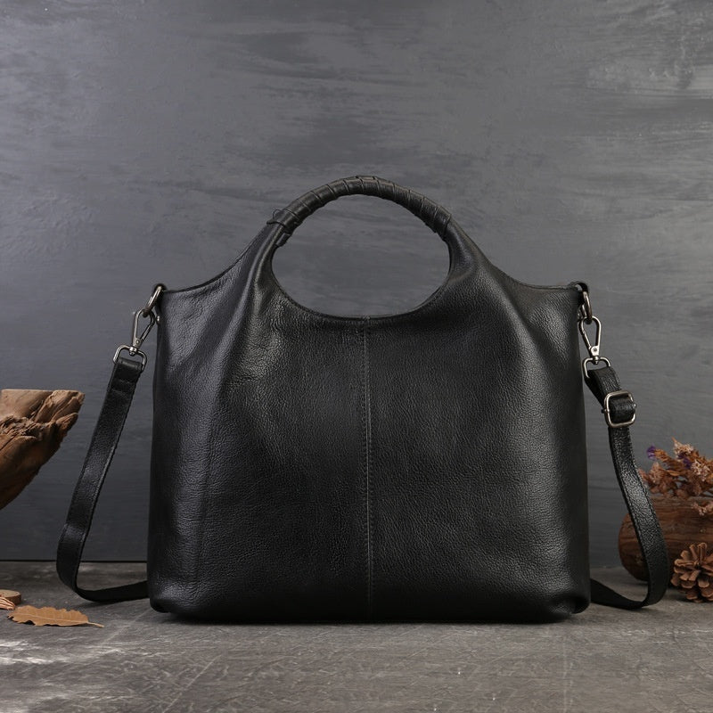 Retro Luxe: Genuine Leather Women's Tote - Handbags by Trendsi | Available at Handbags Specialist Headquarter