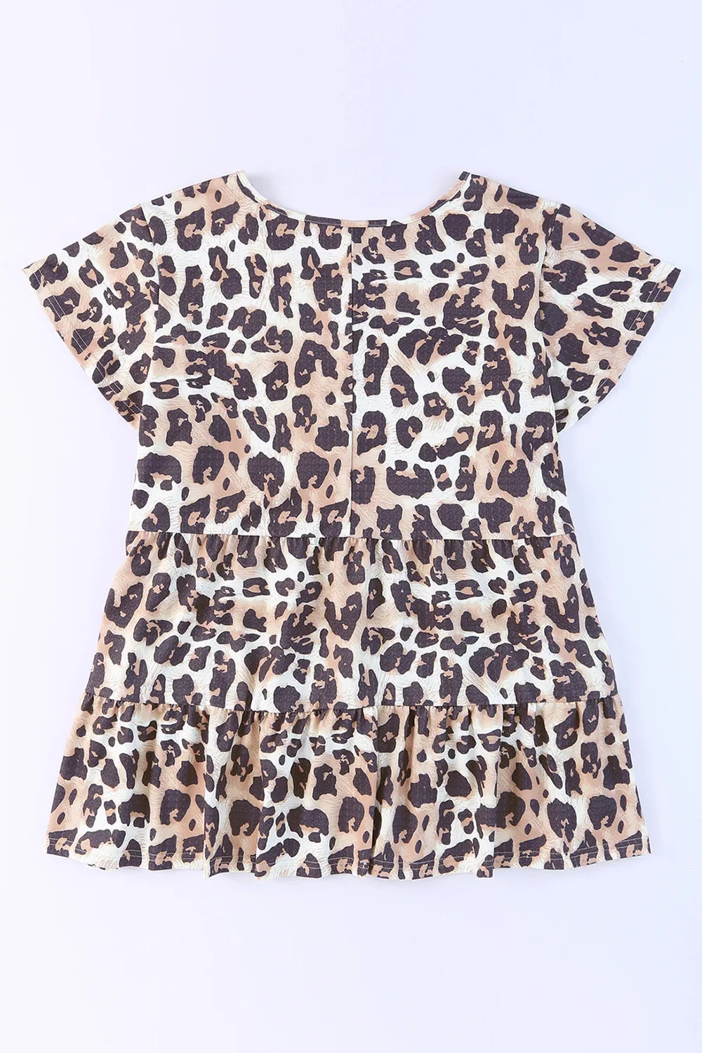 Plus Size Leopard Round Neck Blouse - Plus Size Shirts by Trendsi | Available at Handbags Specialist Headquarter