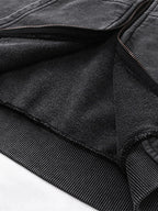 Men's Washed Zip Up Long Sleeve Hooded Jacket - Men's jackets by Trendsi | Available at Handbags Specialist Headquarter