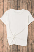 Sequin Strawberry Crew Neck Short Sleeve T Shirt - Tops by Trendsi | Available at Handbags Specialist Headquarter