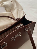 Bow PU Leather Shoulder Bag - Shoulder Bags by Trendsi | Available at Handbags Specialist Headquarter