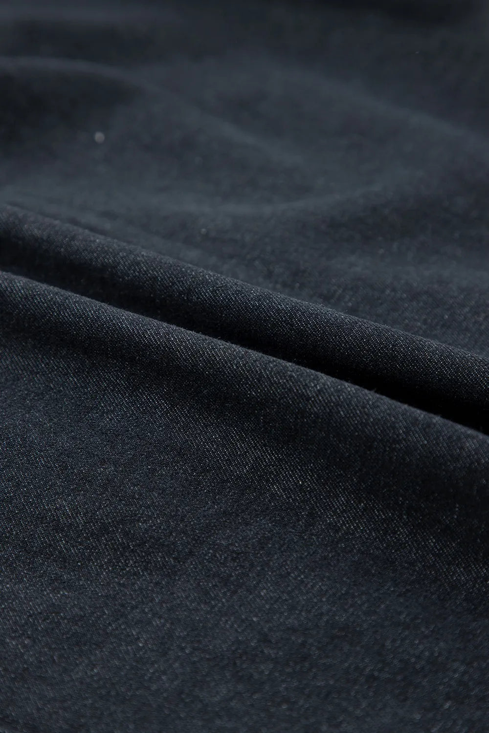 Button Down Raw Hem Ruffled Denim Shirt - Women / Jeans & Denim by Trendsi | Available at Handbags Specialist Headquarter