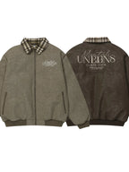 Men's Plaid Collar Detail Zip Up Jacket - Men's jackets by Trendsi | Available at Handbags Specialist Headquarter