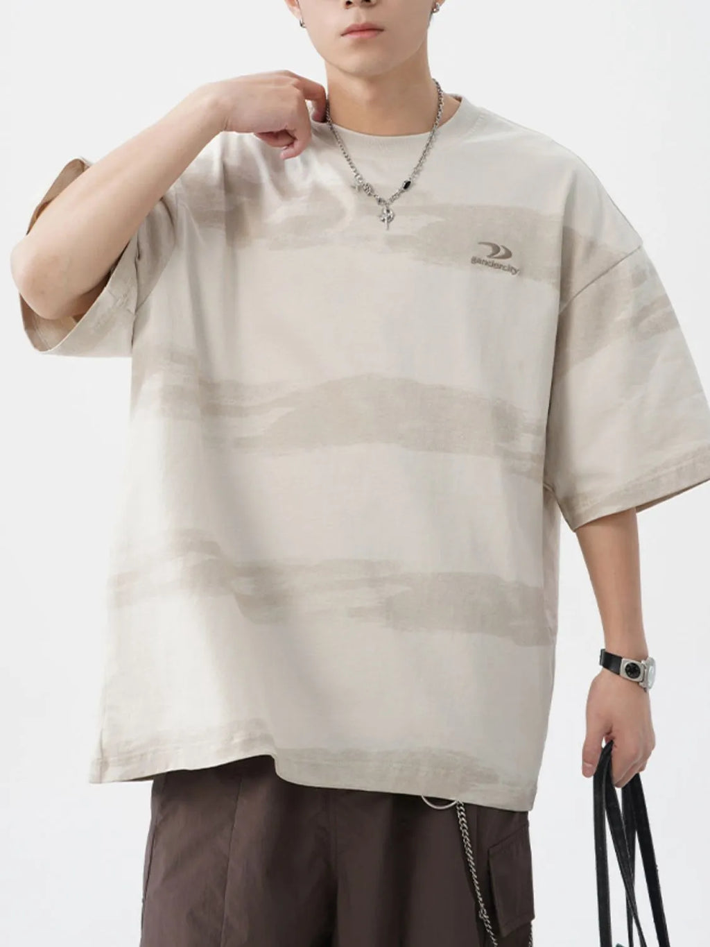 Men's Plus Size Basic style Round Neck Striped T-Shirt - Men's T-Shirt by Trendsi | Available at Handbags Specialist Headquarter