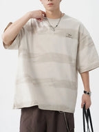 Men's Plus Size Basic style Round Neck Striped T-Shirt - Men's T-Shirt by Trendsi | Available at Handbags Specialist Headquarter