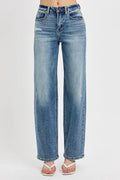RISEN Full Size Distressed Wide Leg Jeans Plus Size - Women / Jeans & Denim by Trendsi | Available at Handbags Specialist Headquarter