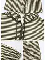 Striped Zip Up Oversized Hoodie - Tops by Trendsi | Available at Handbags Specialist Headquarter