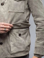 Men's Full Size Multi-Pocket Long Sleeve Jacket Plus Size - Men's jackets by Trendsi | Available at Handbags Specialist Headquarter